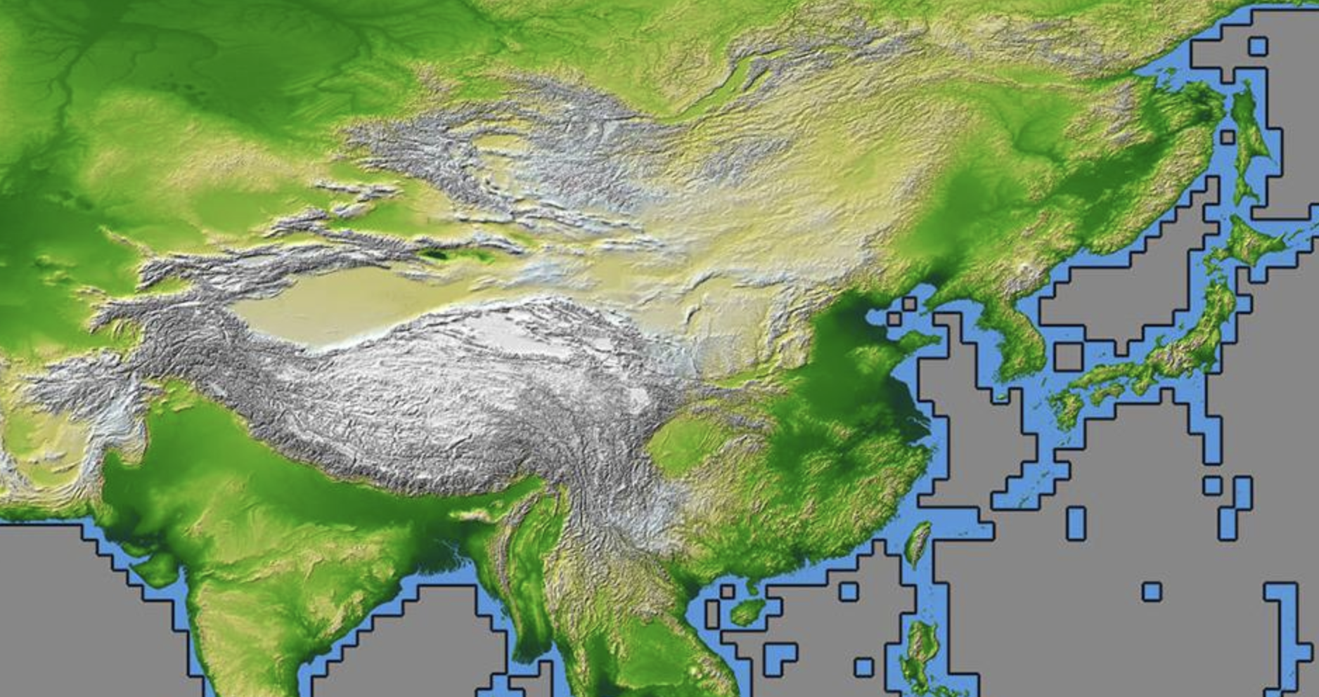 SRTM elevation data collected by NASA