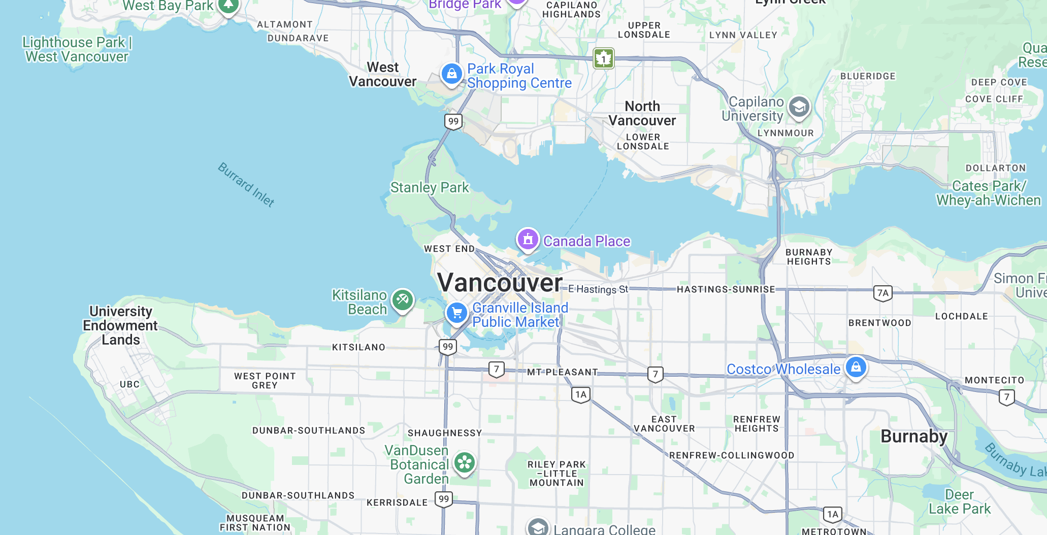 A simple Google Map (no styling) running on React