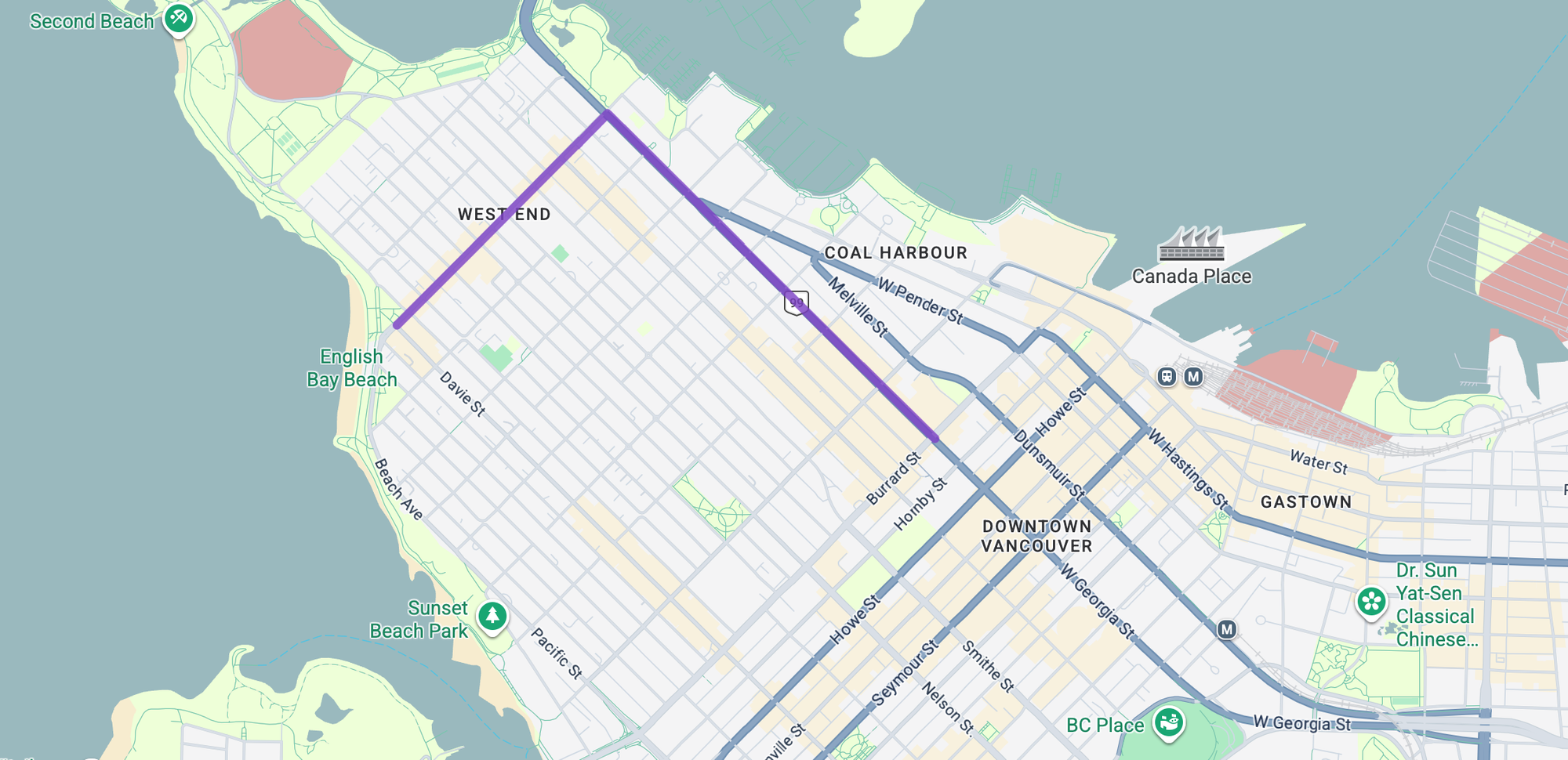 A simple Google Maps polyline added to the map layer