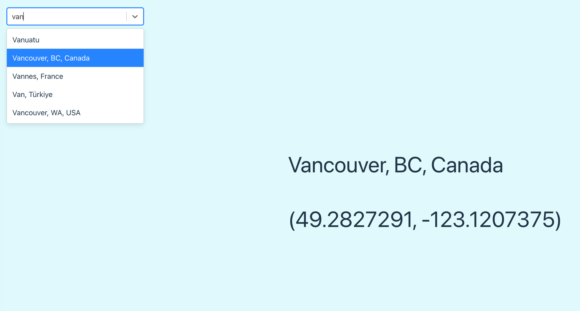 Google Autocomplete with the react-google-places-autocomplete library