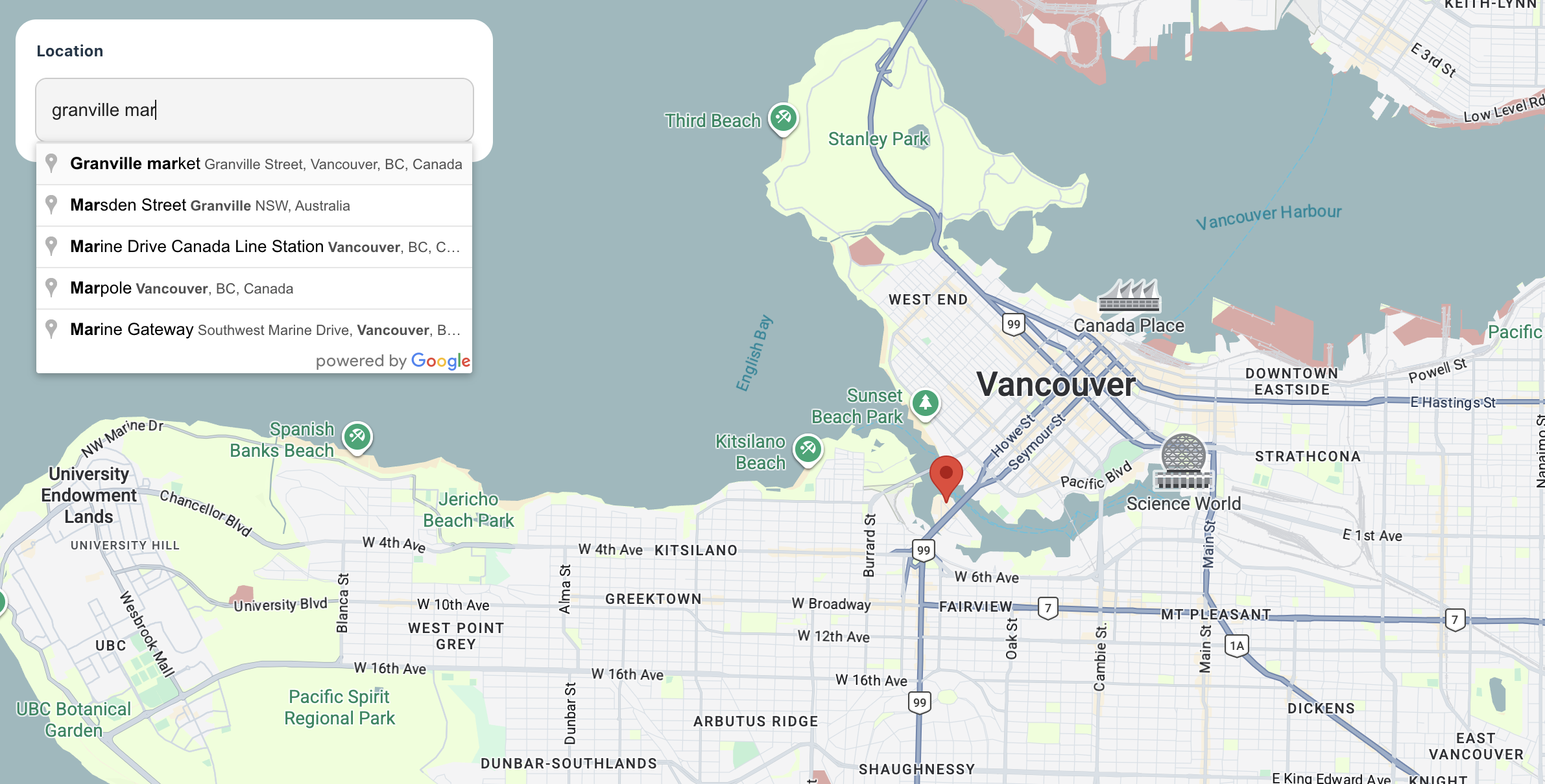 Google Autocomplete using custom build