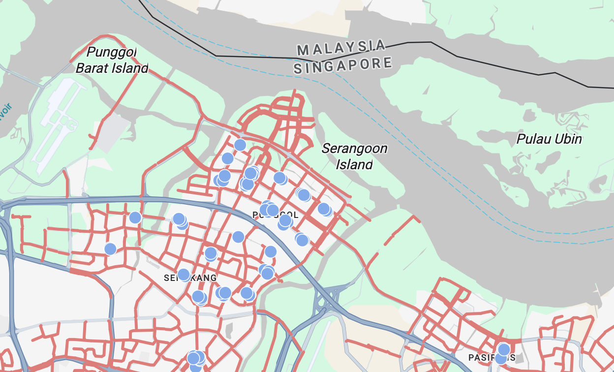 Mapping bike racks in Singapore using LTA data