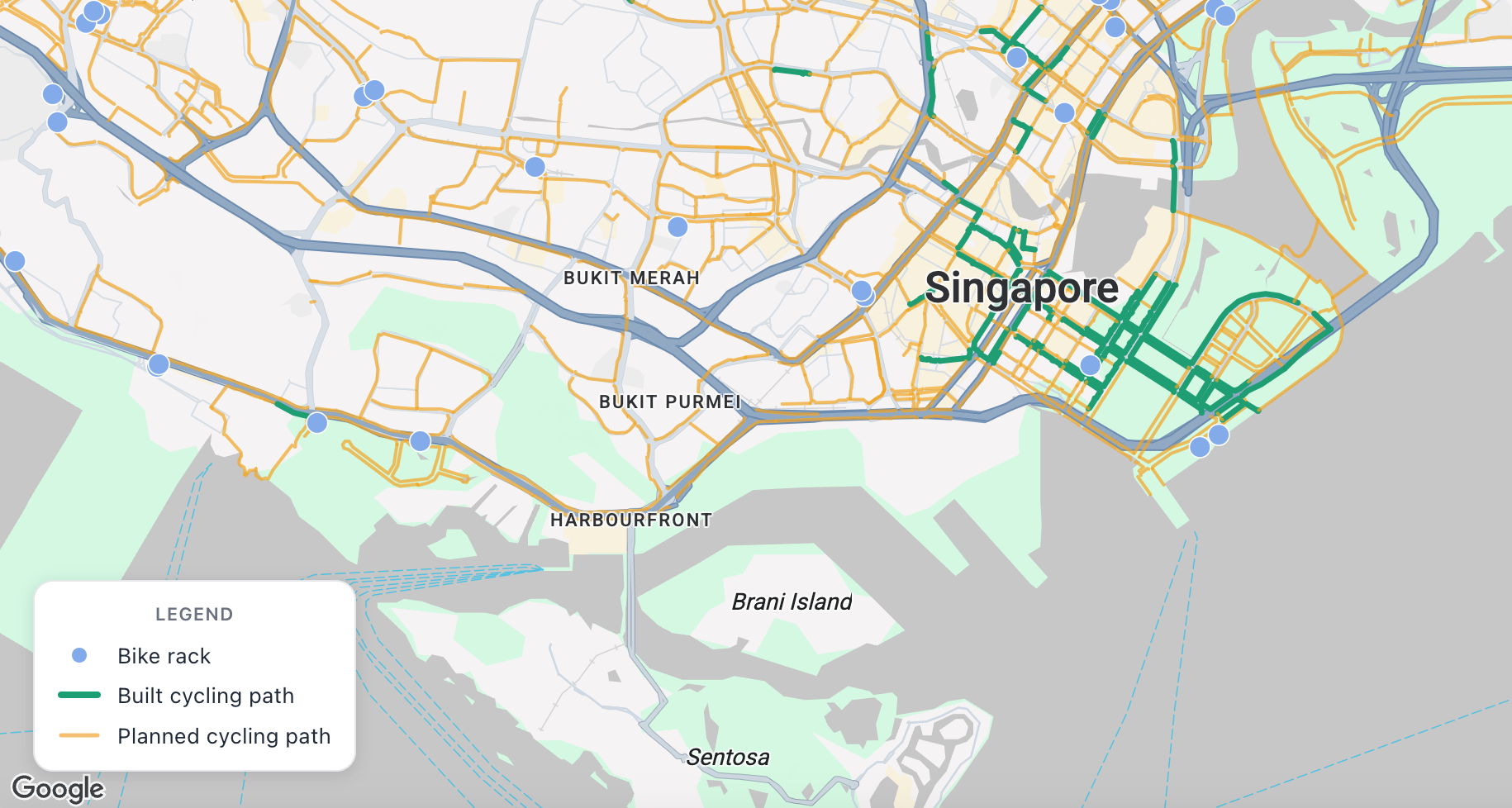 Adding a legend to our Cycling in Singapore map