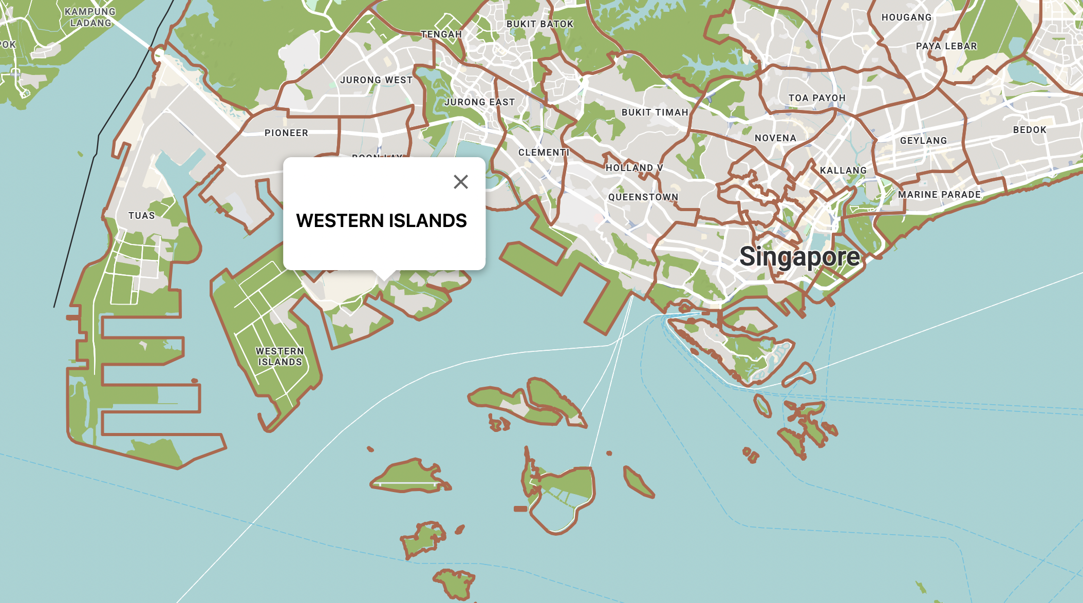 InfoWindow component that pops up when a user clicks on a planning boundary