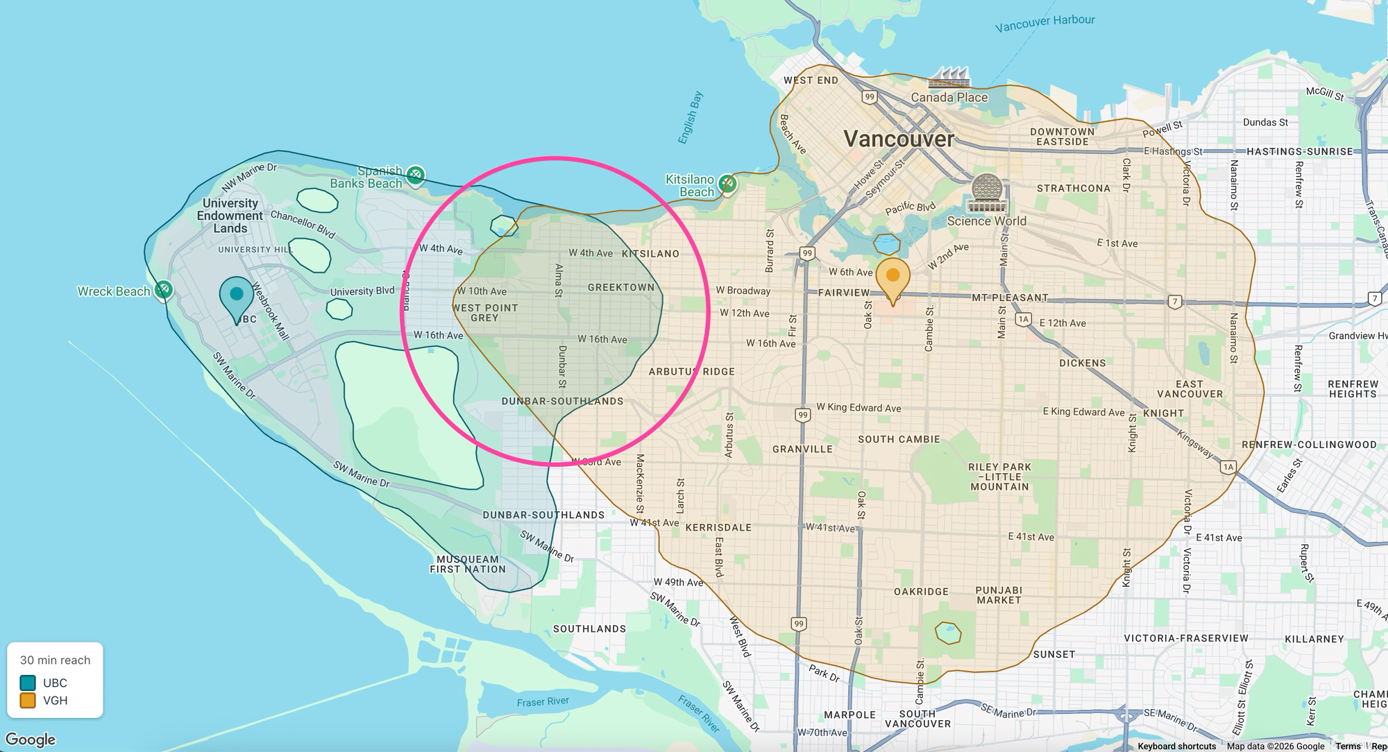 Using the Google Maps Isochrones API for real estate search