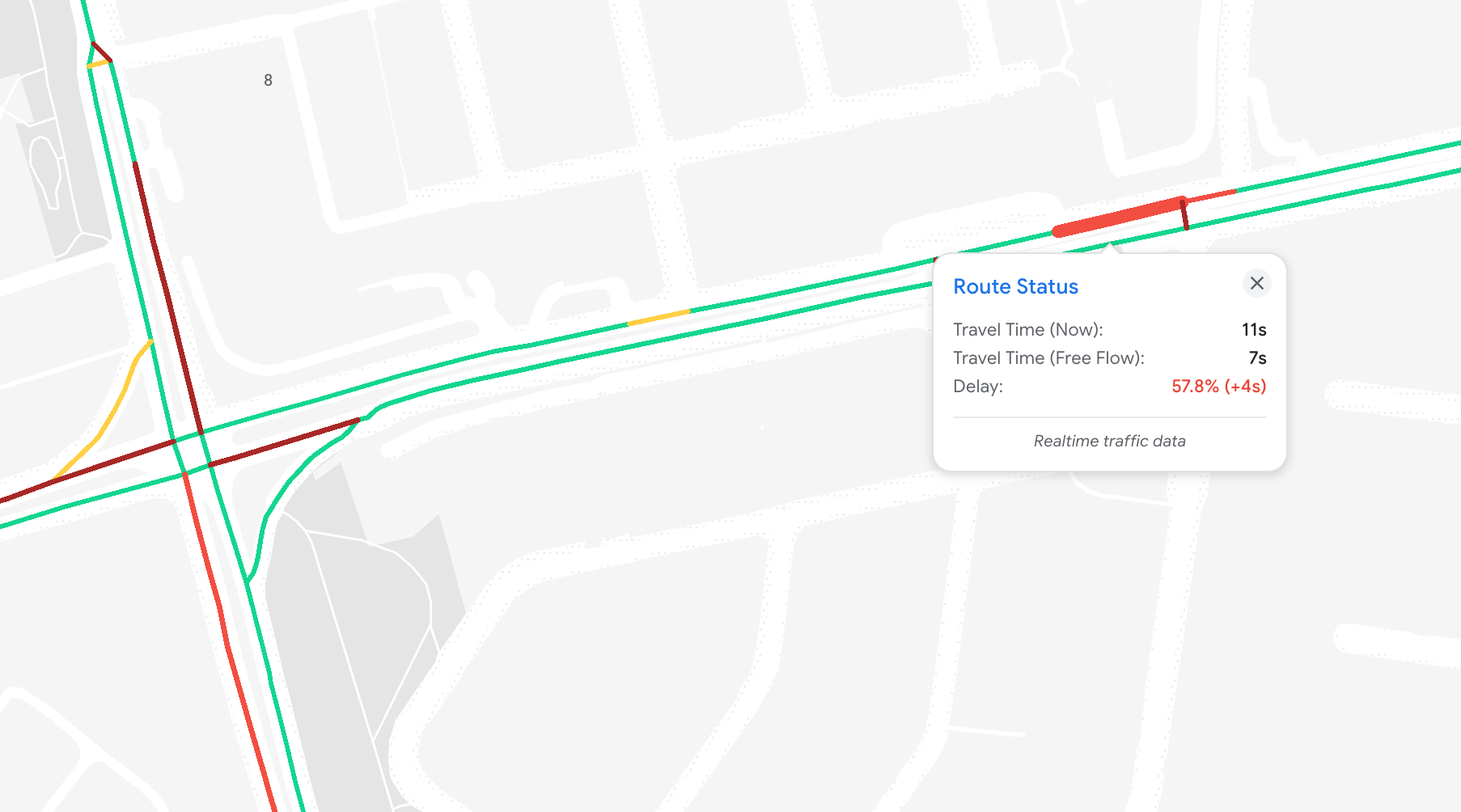 Traffic polylines from Road Management Insights by Google