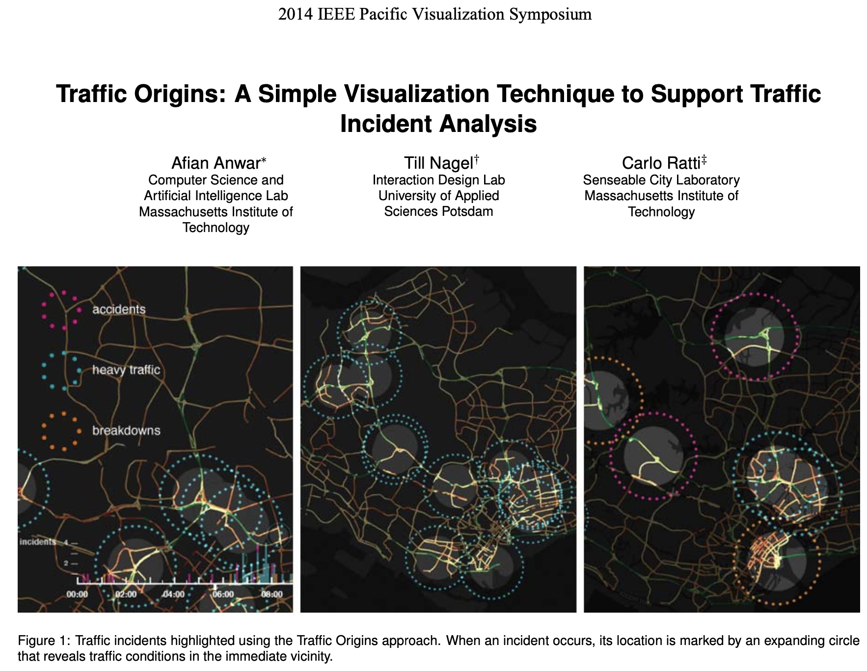 Road incidents and traffic visualized together on an interactive map