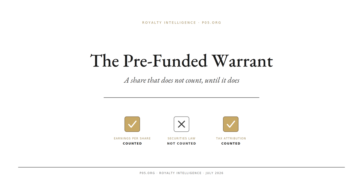 The Pre-Funded Warrant: A Share That Does Not Count, Until It Does