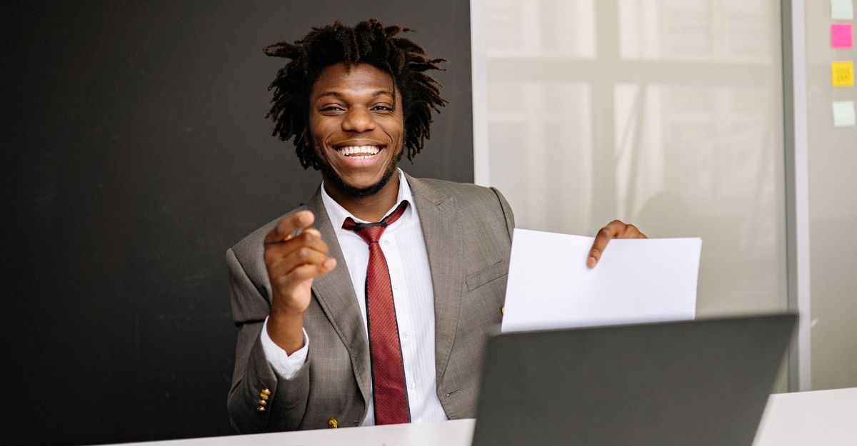 A man at a job interview.