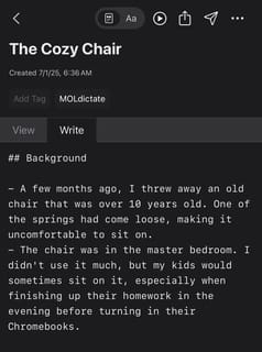 Screenshot of a transcript in Cleft