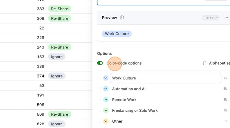 Adding single-select field options