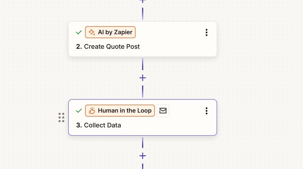 screenshot of the Human in the Loop step