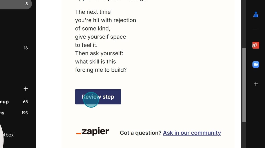 Screenshot of the Human in the Loop review