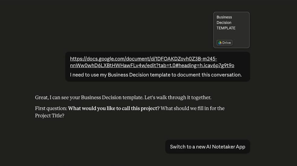 Screenshot of a conversation with Claude
