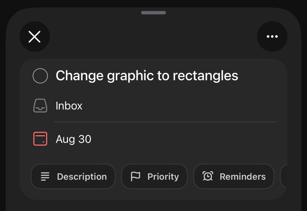 Screenshot of the created Todoist task