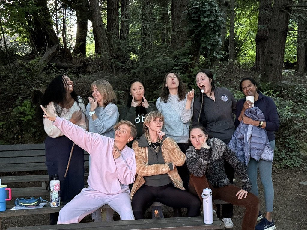   The 2025 cohort for the Emerging Filmmaker Program poses with the Emergence Films team at the program's kickoff weekend. Photo by Aiyana Irwin  