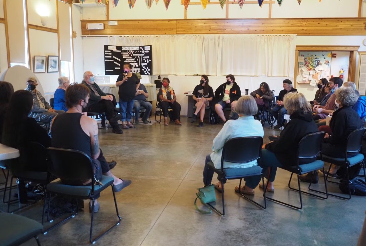   Black Lives Matter of Jefferson County has held four public information sessions to discuss concerns with the Port Townsend Food Co-op. The latest was held on September 3, one day before the Co-op’s board of directors was set to meet. Photo by Derek Firenze  