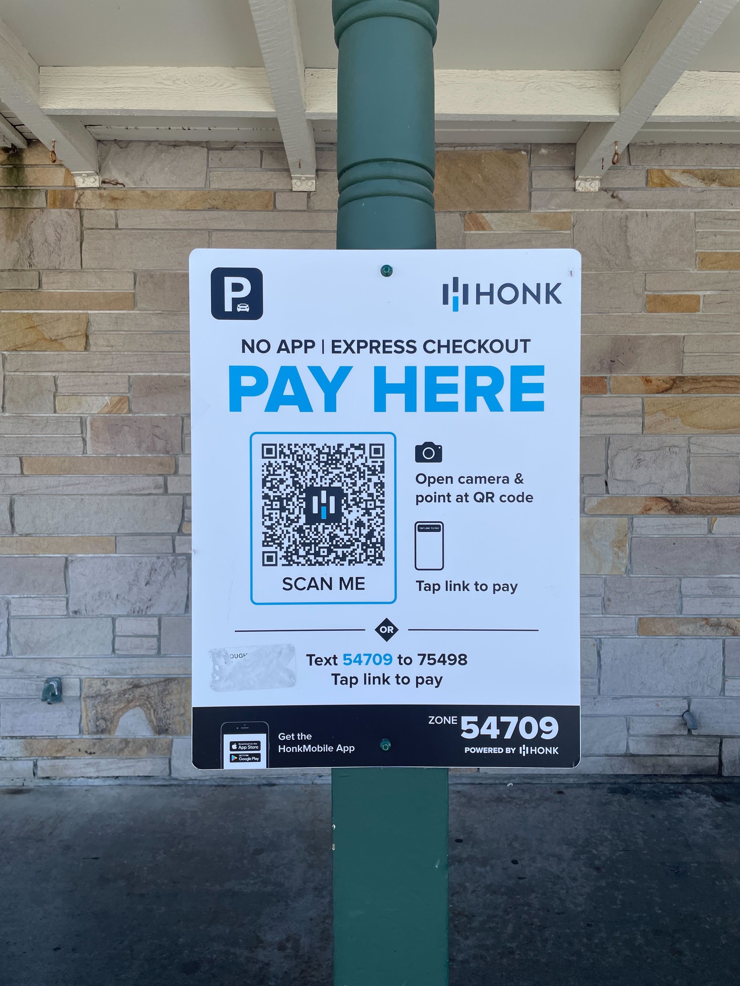   There is no apparent way to pay for parking without a smart phone. Photo by Angela Down  