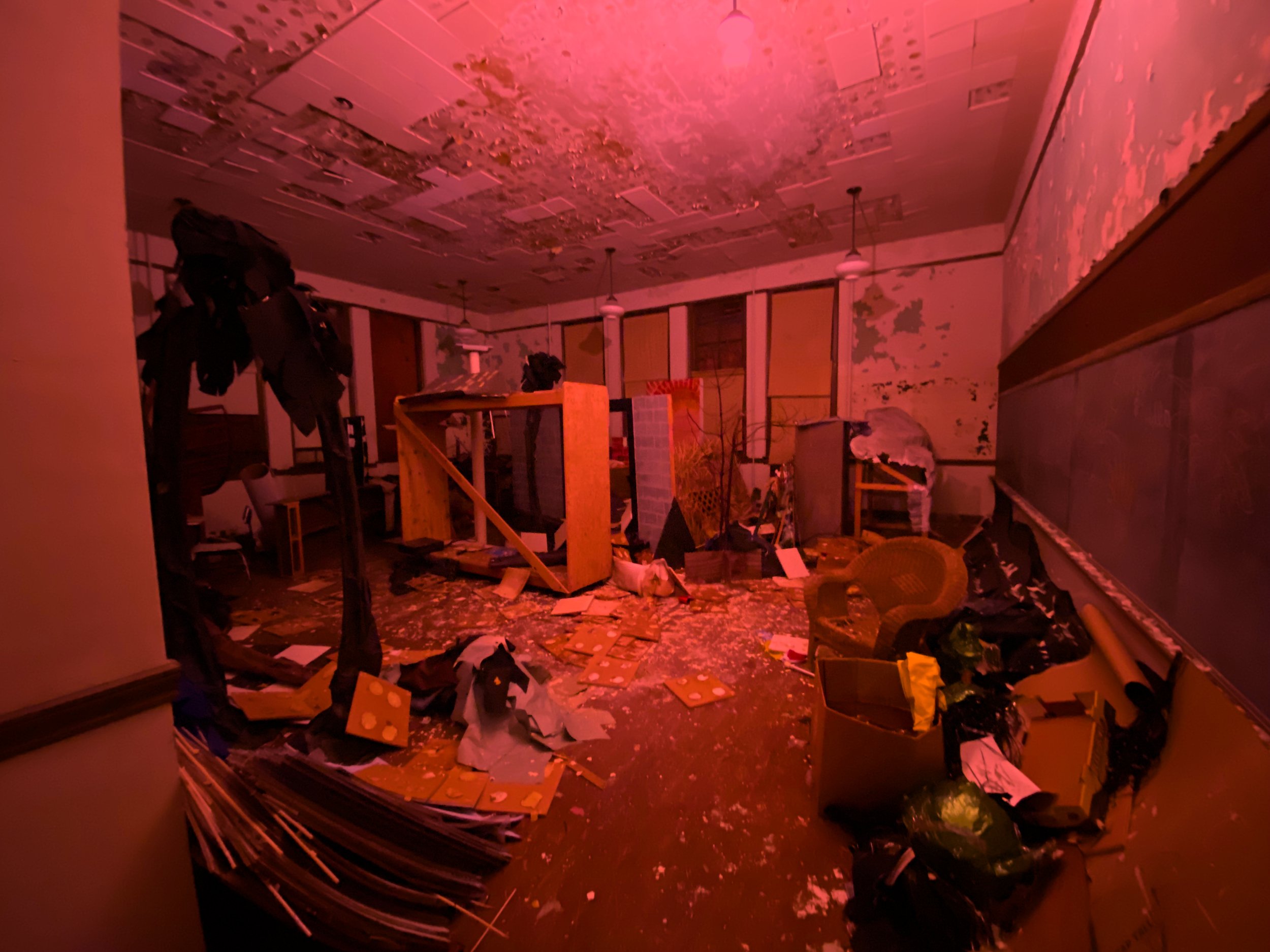   Nothing creepy about an abandoned high school… photo by Reed Barry  