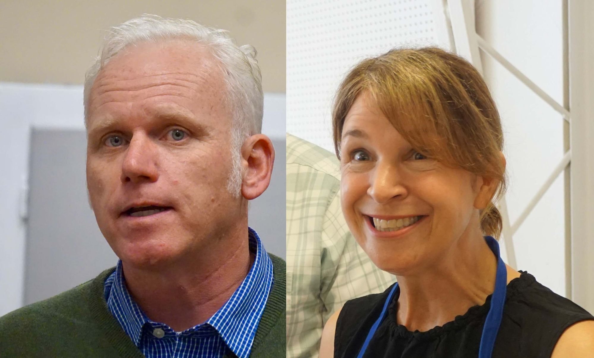   Unsuccessful primary candidates Kevin Van De Wege (left, Lands Commissioner) and Hilary Franz (Congress).   