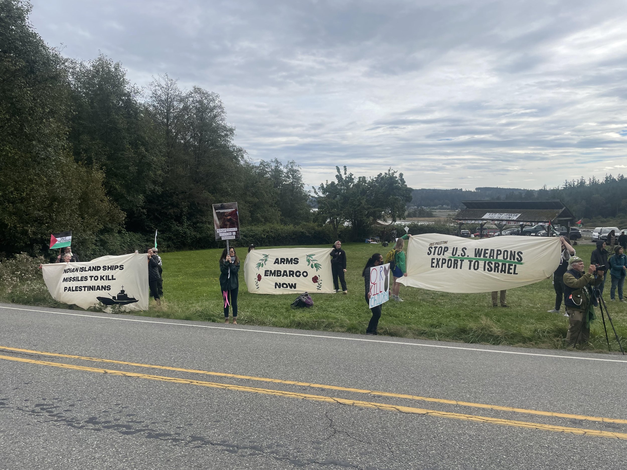 Protesters outside Indian Island Naval Magazine. Photo by G. Dobyns 