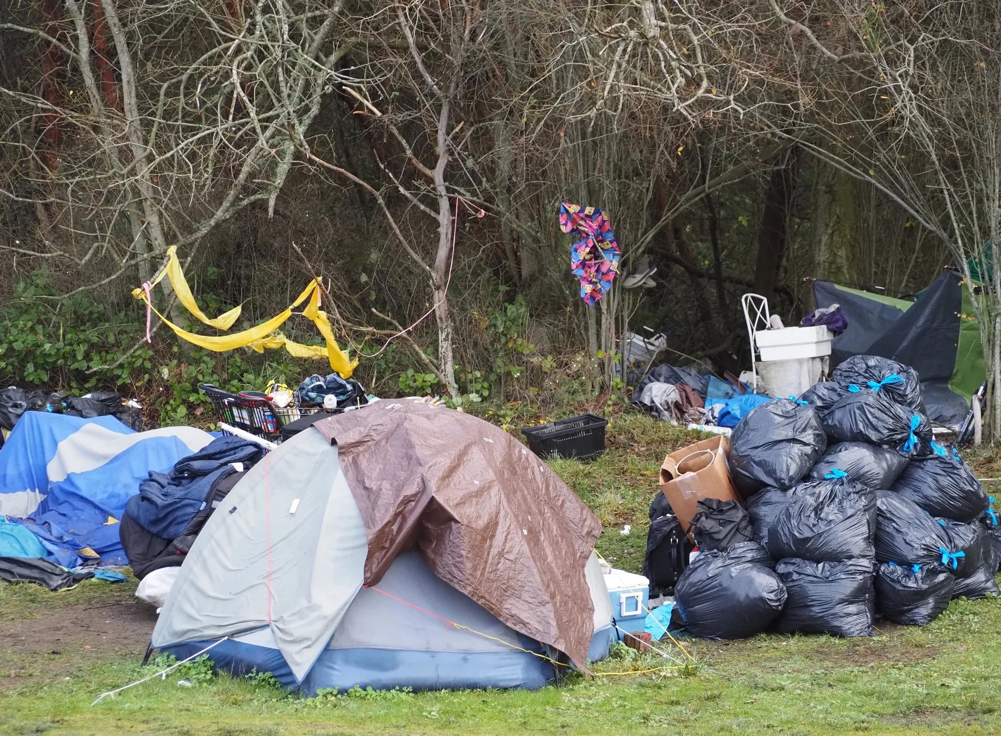  The U.S. Department of Housing and Urban Development defines those experiencing homelessness as individuals or families with a primary nighttime residence that is a public or private place not designed for or ordinarily used as a regular sleeping accommodation for human beings, including a car, park, abandoned building, bus or train station, airport, or camping ground. Photo by Derek Firenze. 