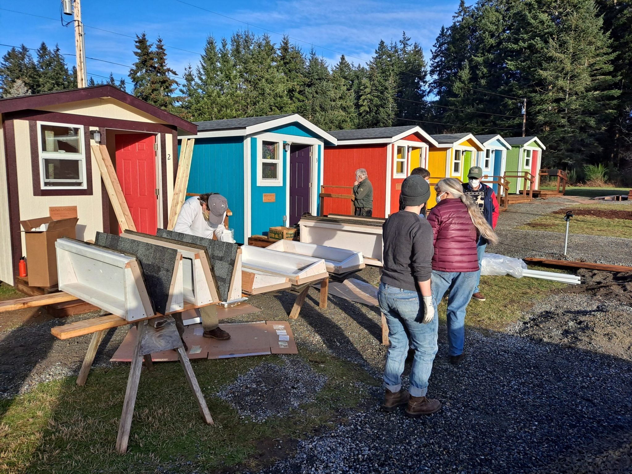   Tiny Shelters built by Community Build volunteers in partnership with Bayside Housing.  