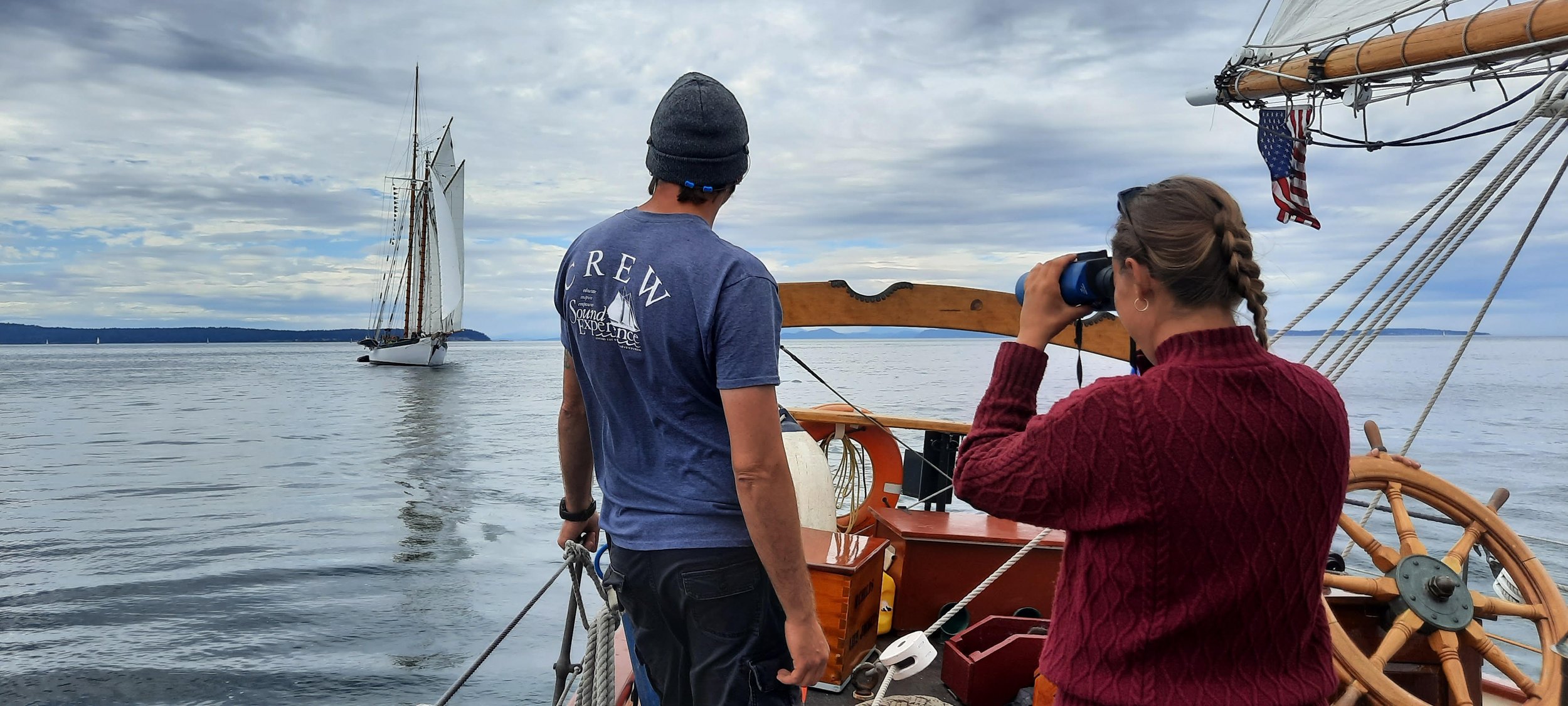   Adventuress crew checks out Zodiac, its competition for CRISR 2024.  