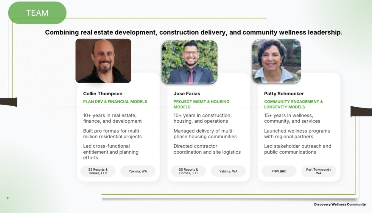 Pictures and bios of Colin Thompson, Jose Farias and Patty Schmucker.