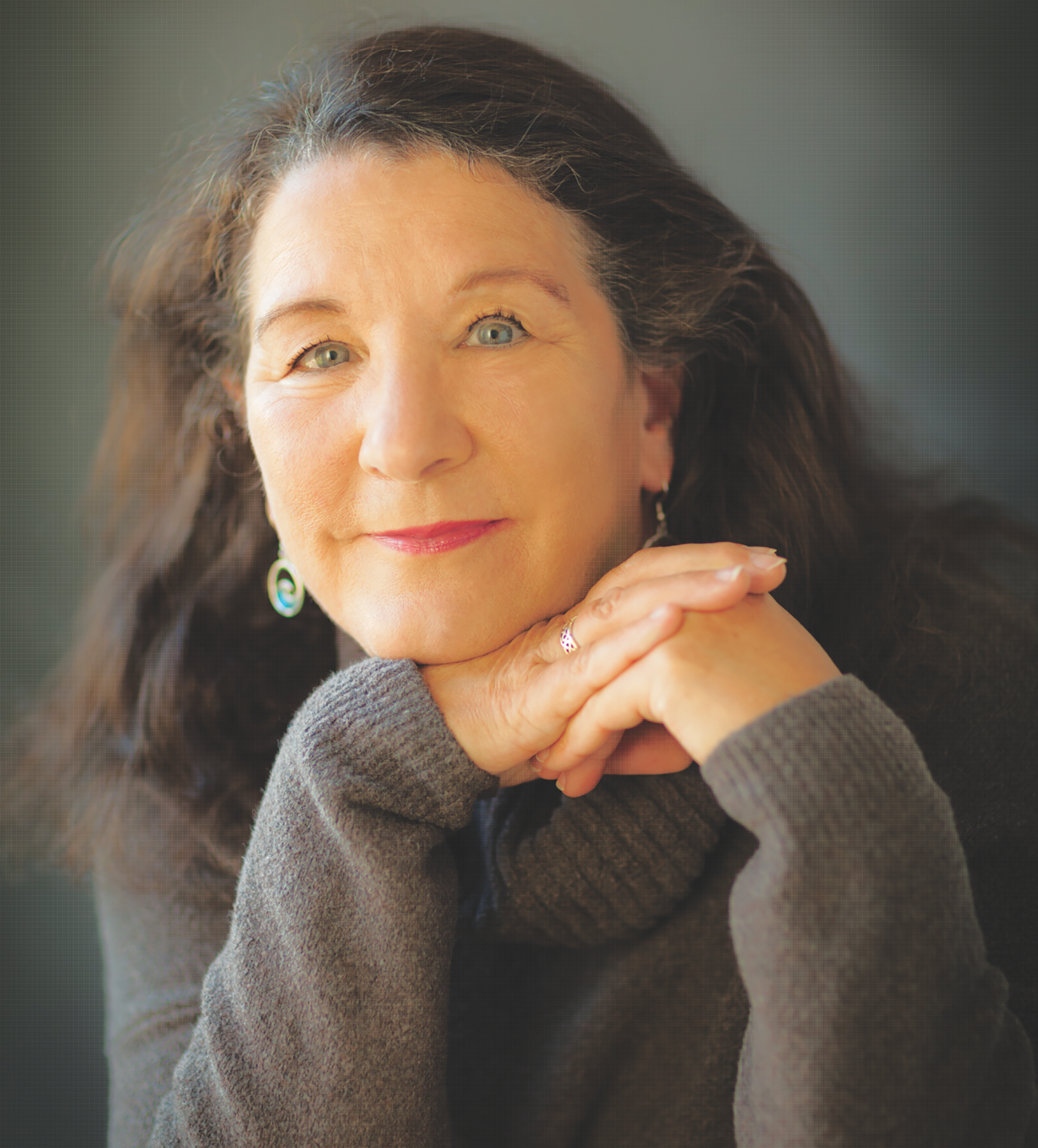 Close up portrait of Susan Rich in a gray sweater.