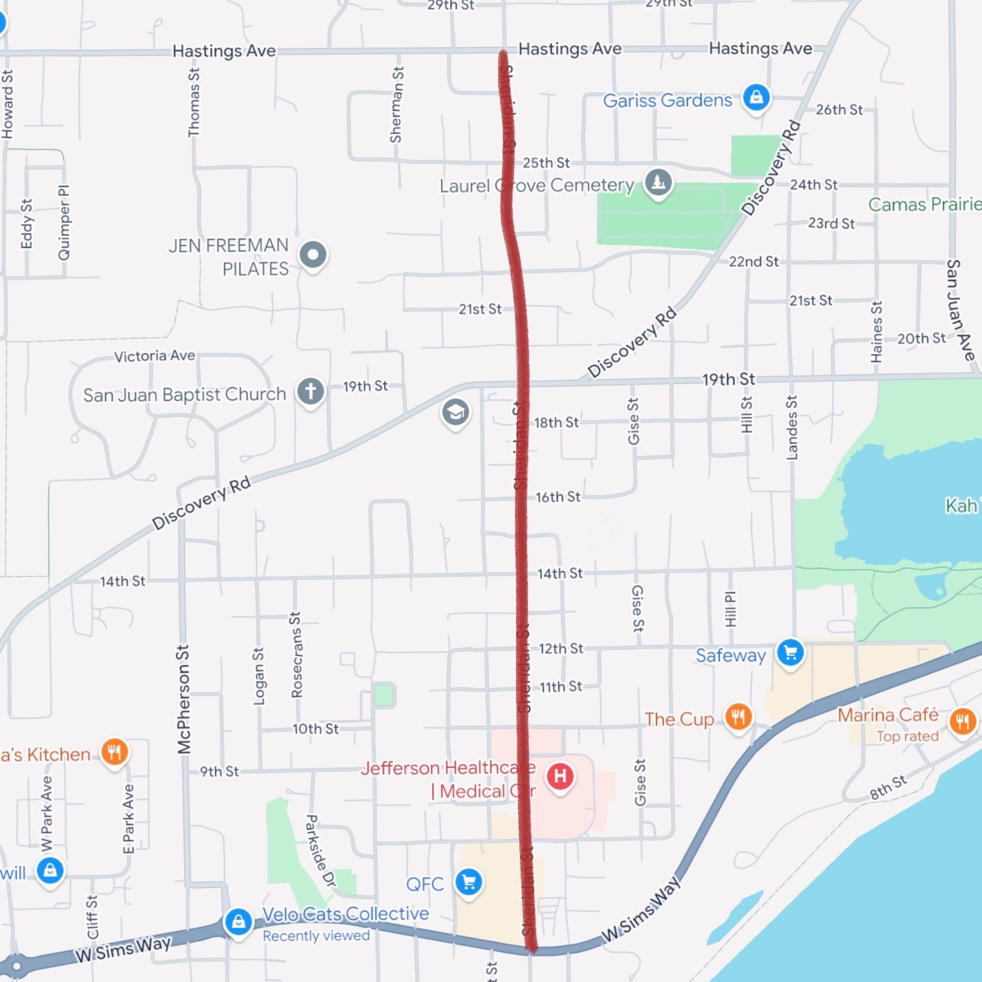 Road repair on Sheridan Street, from State Route 20 to Hastings Avenue.