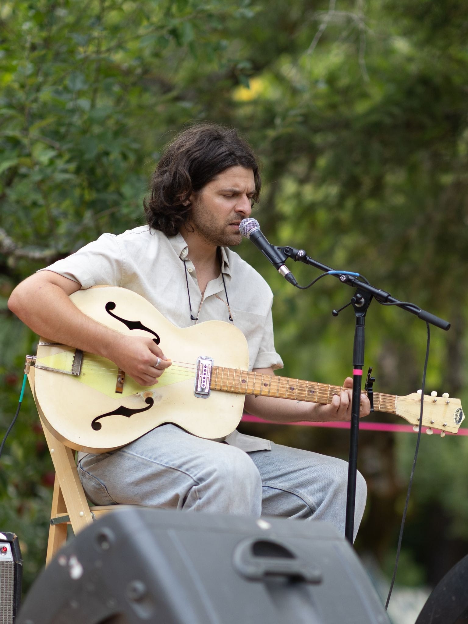 Sam Gelband plays the new outdoor stage.