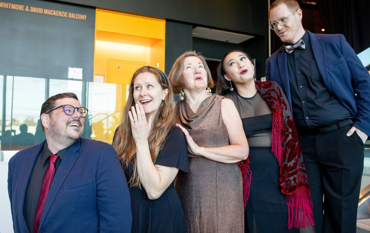 From left, Kyle LeMaire, Maggie Jo Chambers, Linda Dowdell, Kat Agudo and Morgan Bartholick.