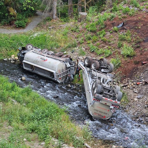 Dead fish and disrupted water supply after fuel truck crash near Port Angeles
