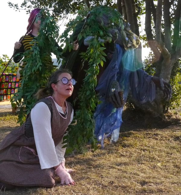 Mole, left, and the puppet God Pan, right. 