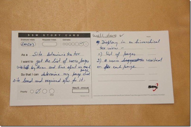 Sanjay Saini’s great Story Card