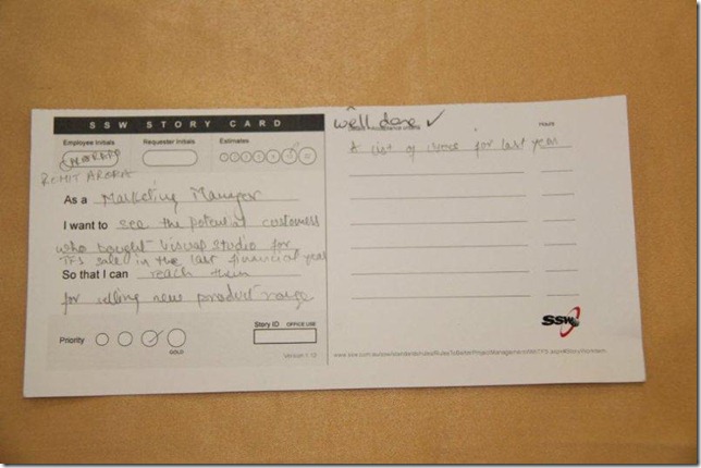 Rohit Arora’s great Story Card