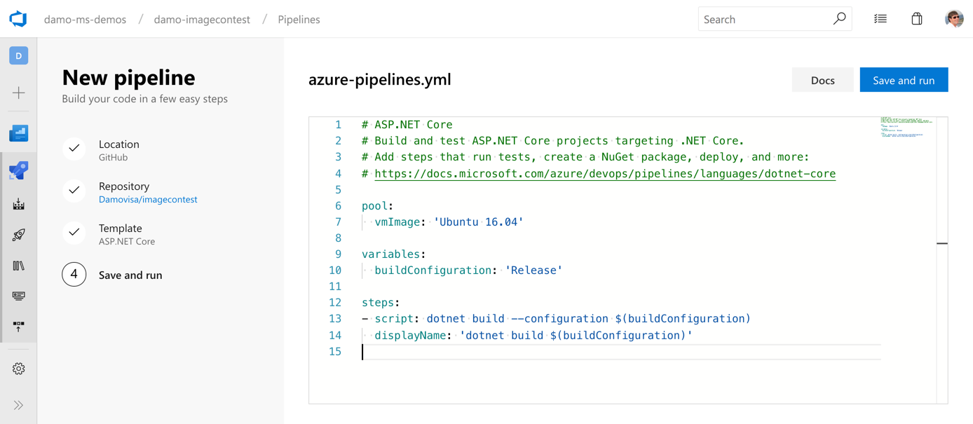 New Pipeline YAML