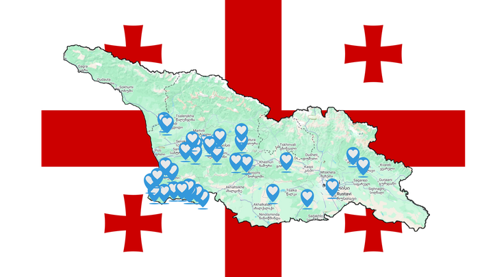 თავისუფლების მოედნის რეგიონული შეხვედრების რუკა