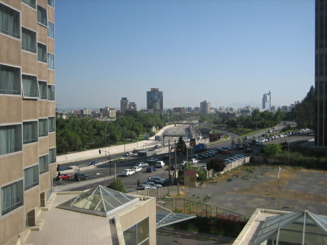 City outside the hotel