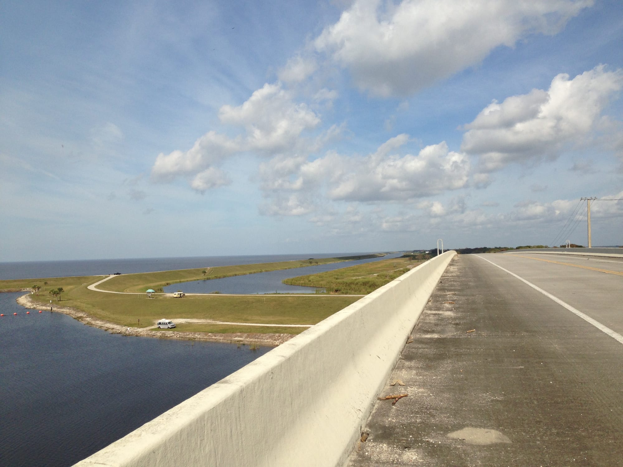 View from atop a high bridge
