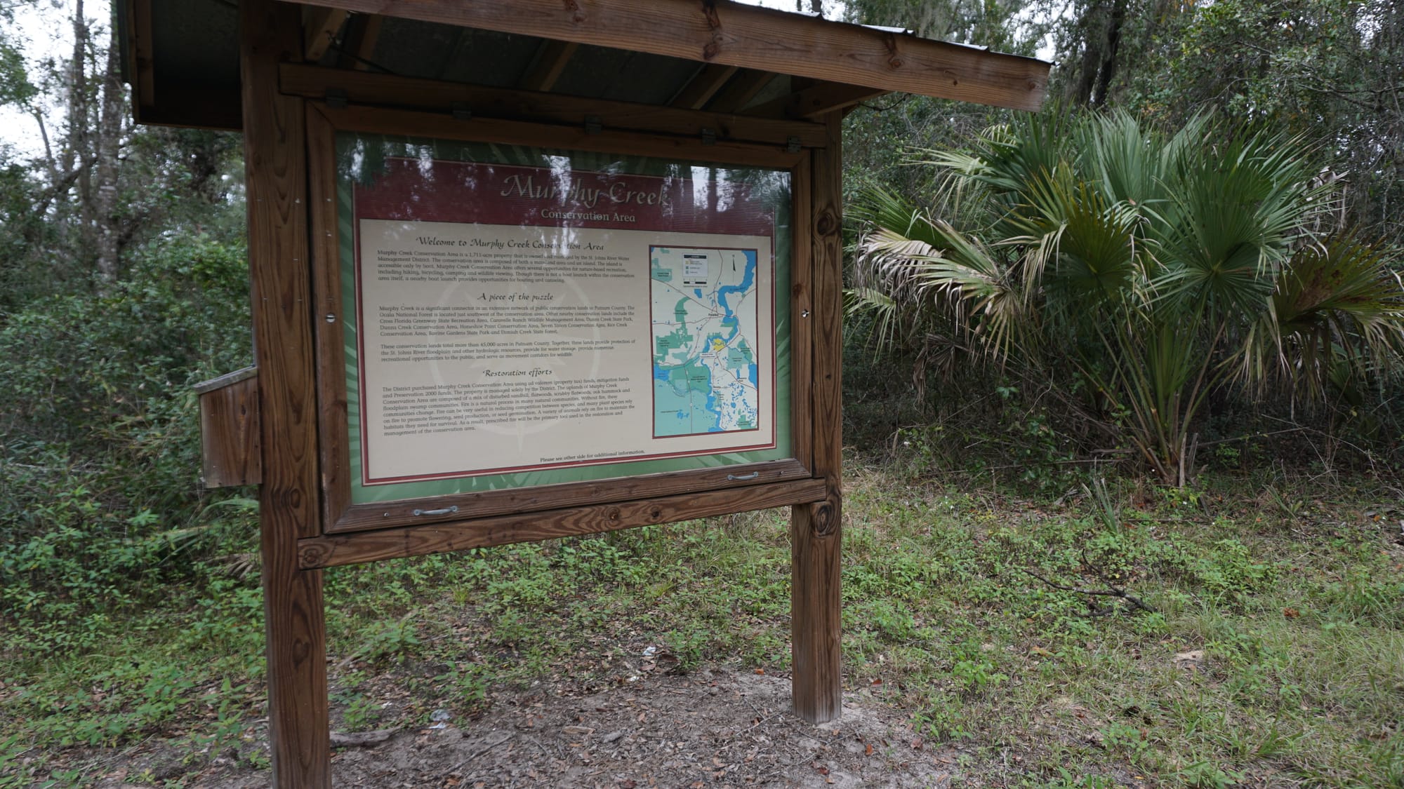 Trailhead kiosk for Murphy Creek