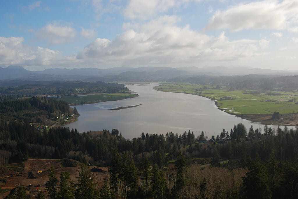 Looking south towards the mountains