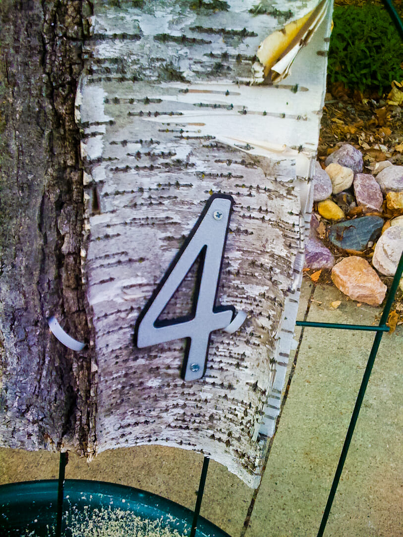 Willowood Inn room number on birch bark