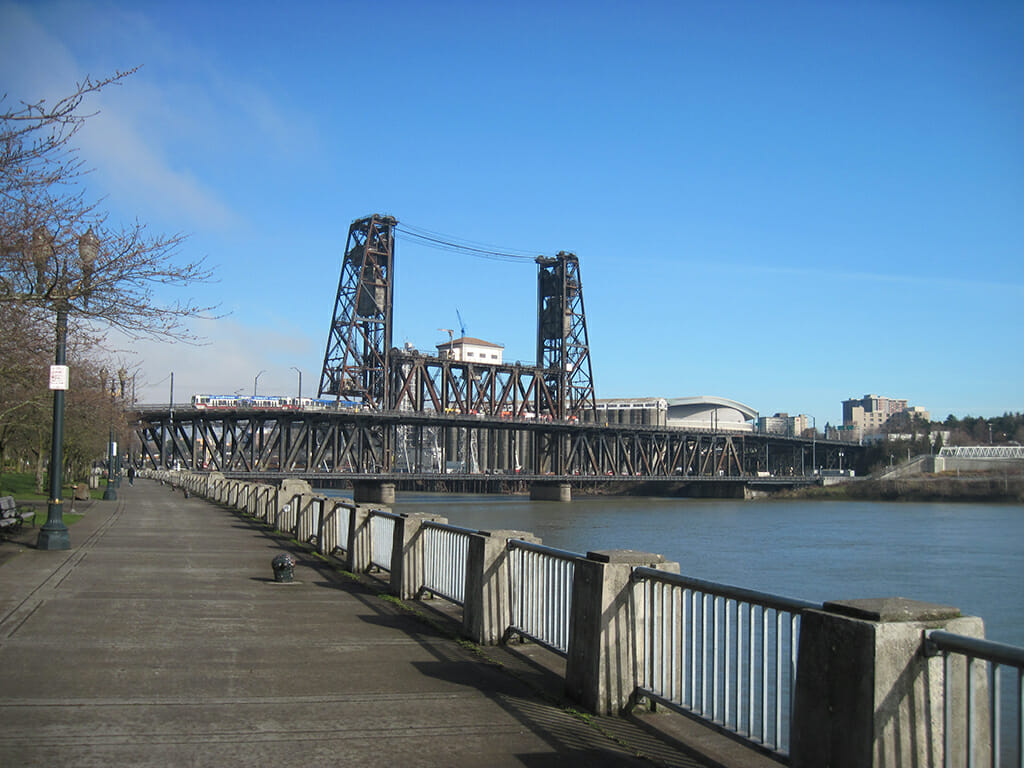 Bike path along the Willamette River