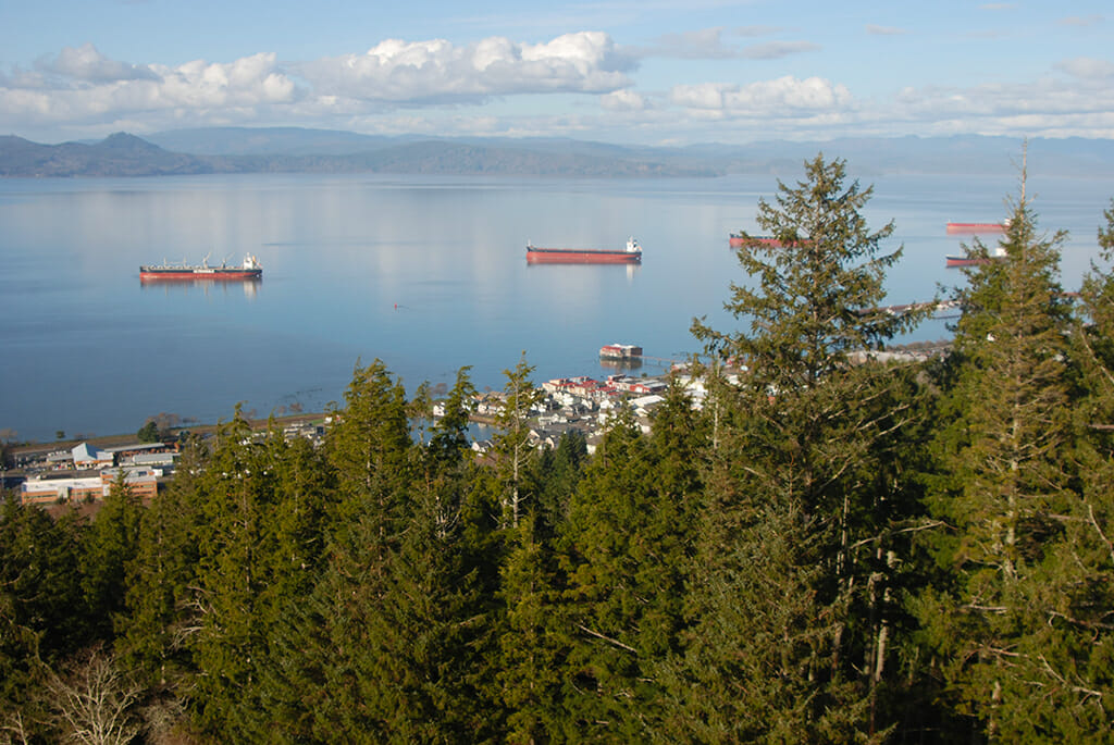 Looking north at the Columbia River from the Astoria Column