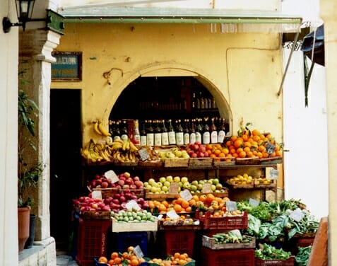 Market stall in Corfu Town
