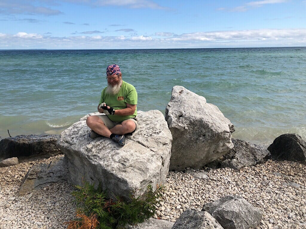 John on a rock