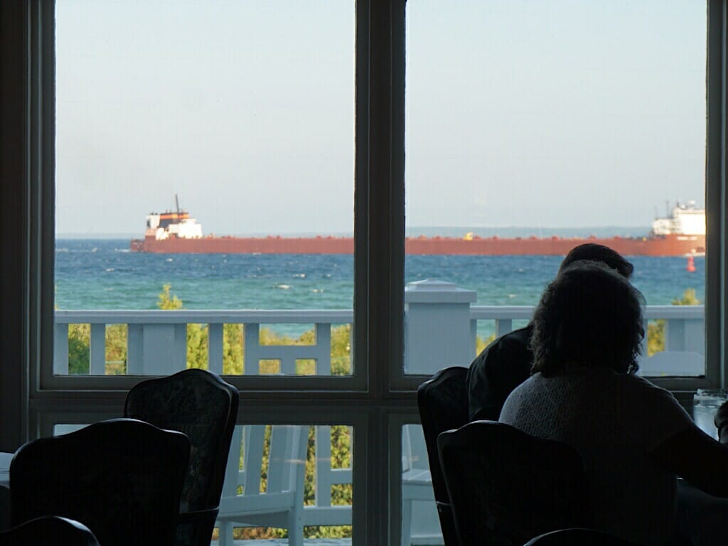 Ore freighter Mission Point Resort