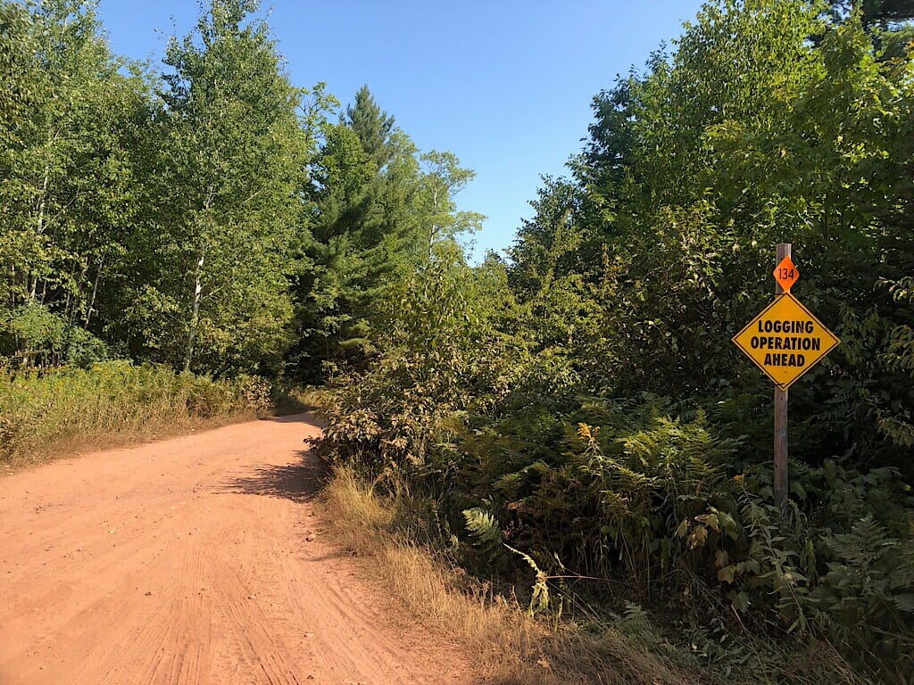 Logging warning sign